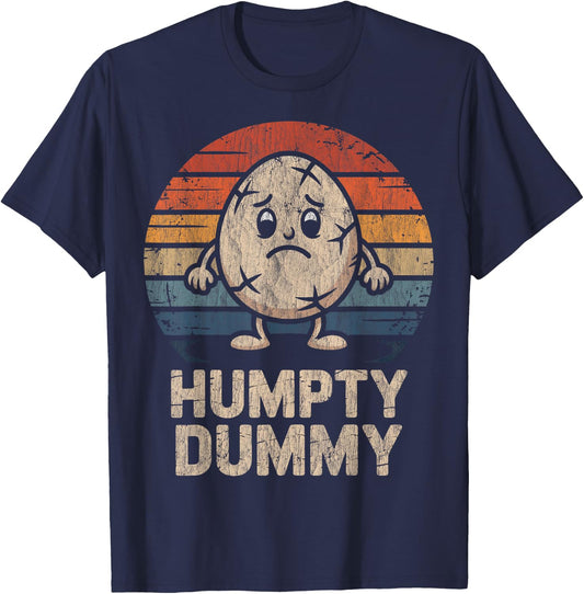 Humpty Dumpty Retro Sunset Vintage Nursery Rhyme T-Shirt - T-Shirt | Navy