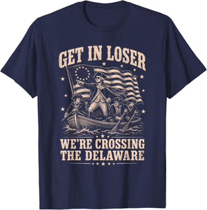 Funny 4th of July Loser, Crossing The Delaware Patriotic Men T-Shirt - T-Shirt | Navy