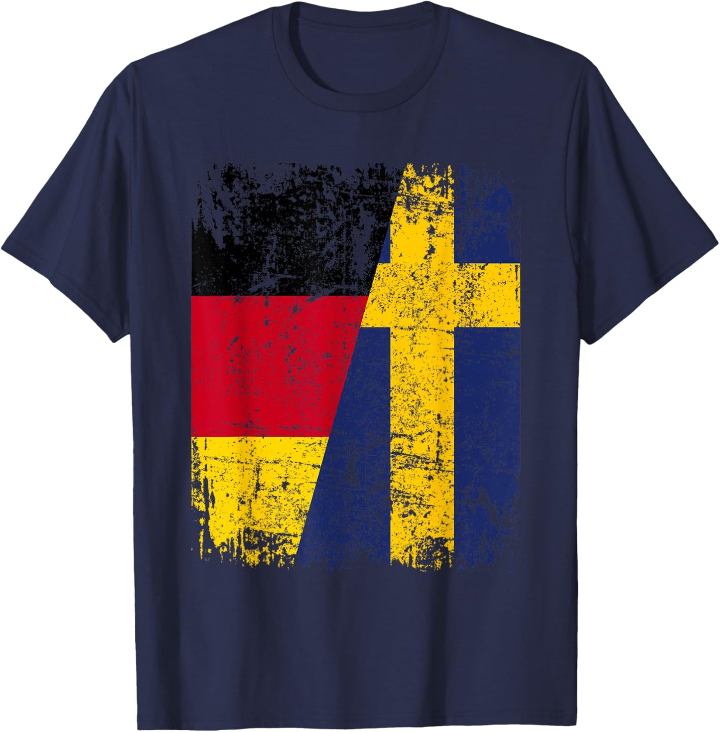SCHWEDEN DEUTSCHLAND Flagge | Damen Herren Kinder | Schweden T-Shirt - T-Shirt | Navy