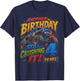 Monster Truck 4th Birthday 4 Year Old Boy Truck Lover T-Shirt - T-Shirt | Navy