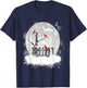 Red Cardinal Birds Winter Scene T-Shirt - T-Shirt | Navy