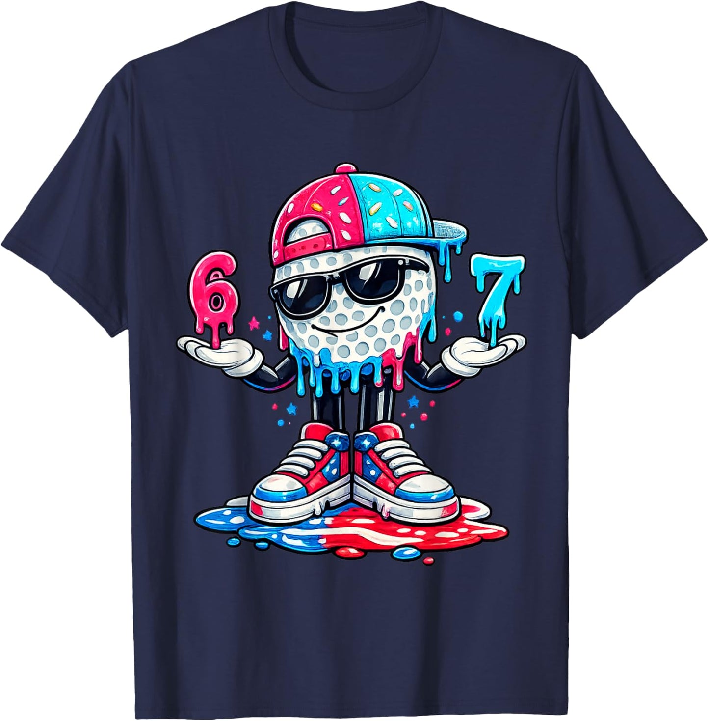 Golf Drip Team for Boys Ice Cream Six Seven Cool T-Shirt - T-Shirt | Navy