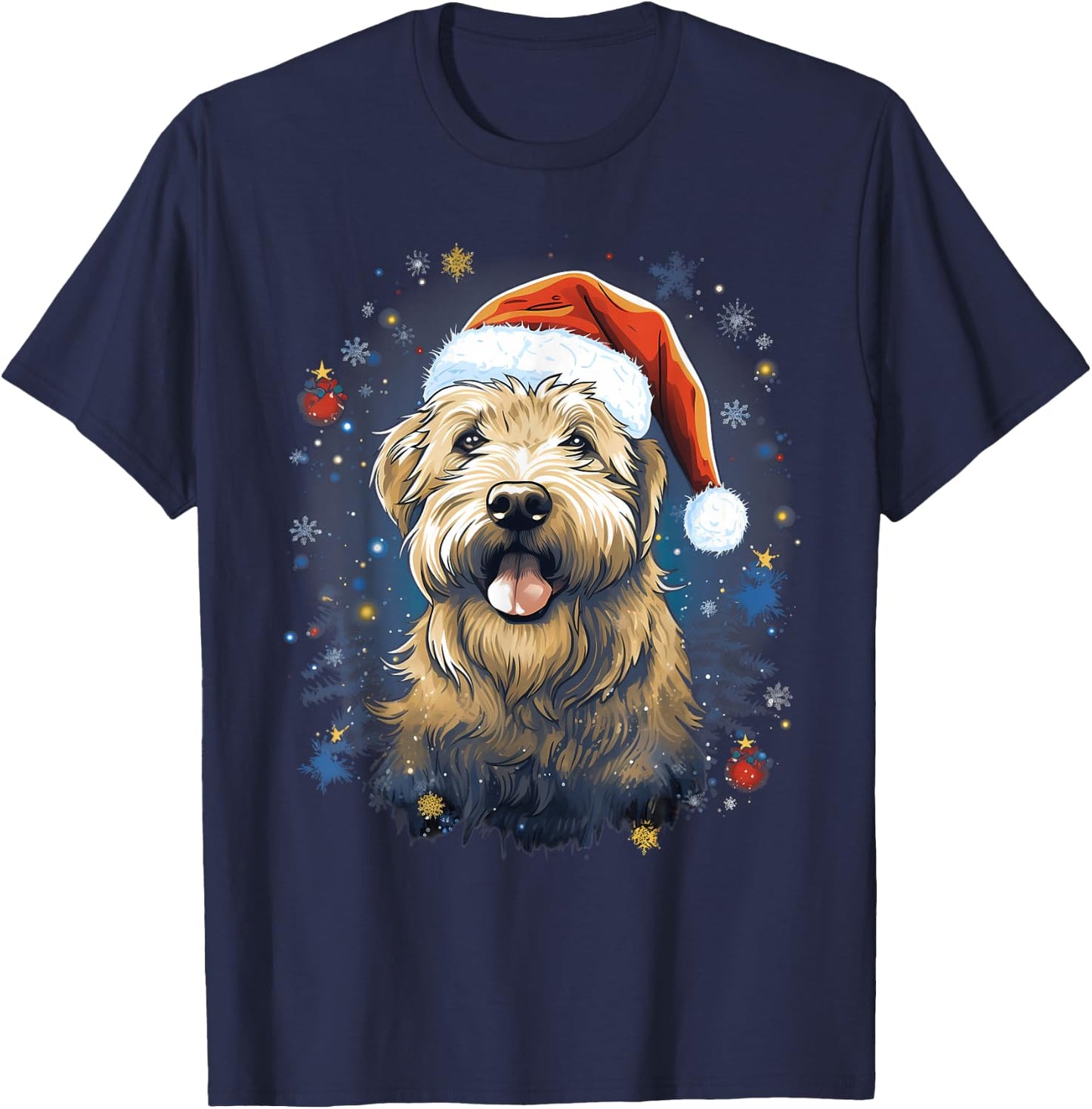 Xmas Soft-Coated Wheaten Terrier Dog Christmas Men Women Kids T-Shirt - T-Shirt | Navy