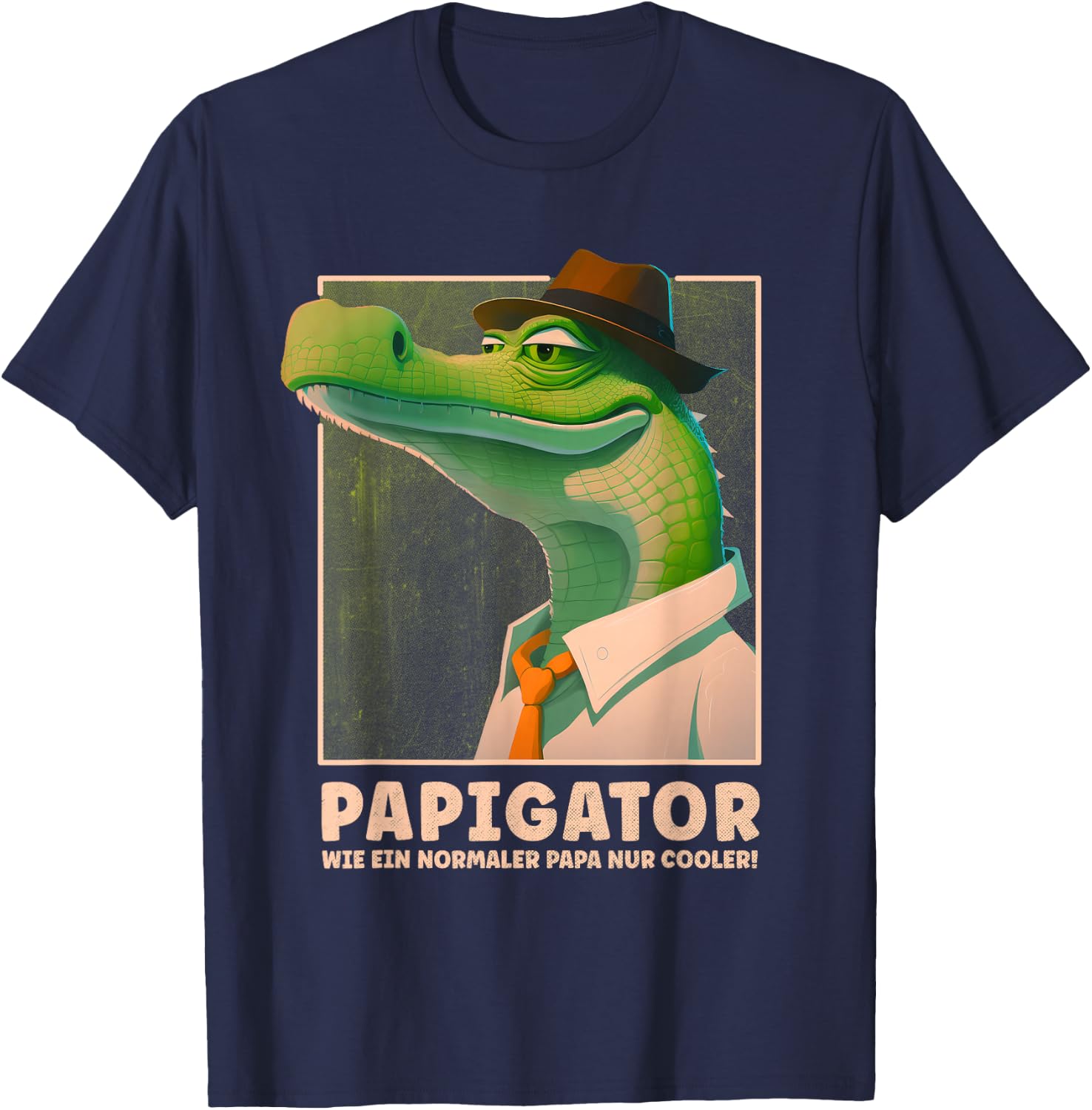 Papigator Cool Lustig Bester Vater Vatertag Super Papa T-Shirt - T-Shirt | Navy