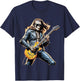 Skeleton Playing Guitar Rock and Roll Band Vintage Men Women T-Shirt - T-Shirt | Navy