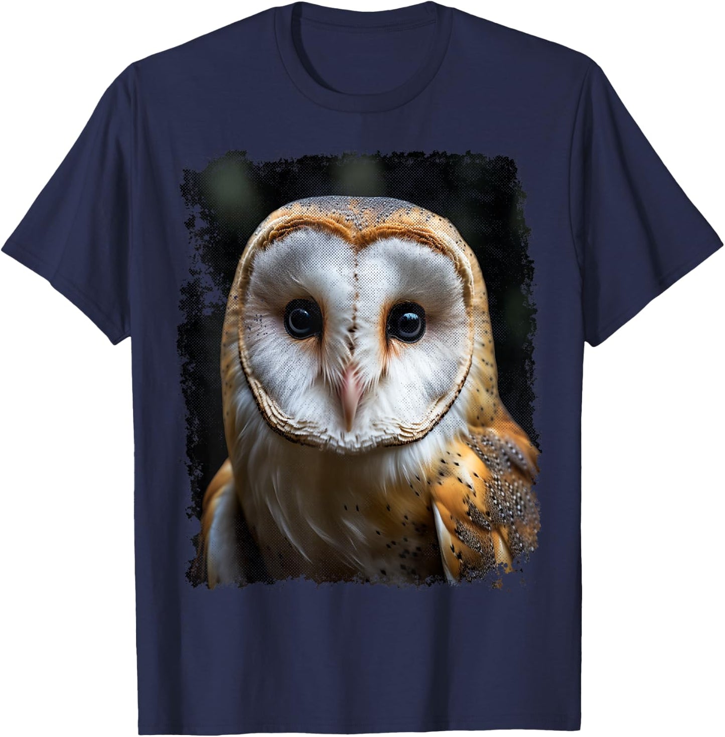 Vintage Barn Owl Animal Graphic T-Shirt - T-Shirt | Navy