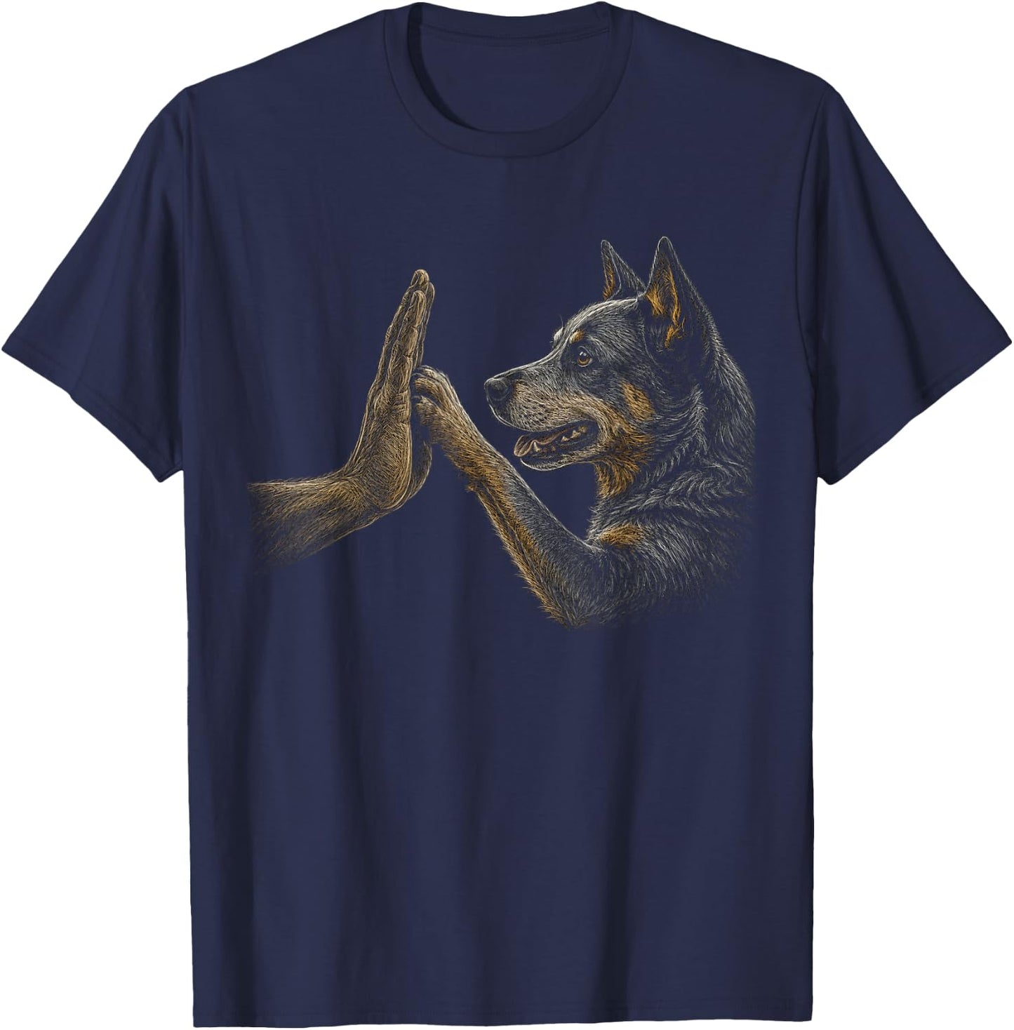 Australian Cattle Dog Blue Heeler Lover Paw Artwork T-Shirt - T-Shirt | Navy