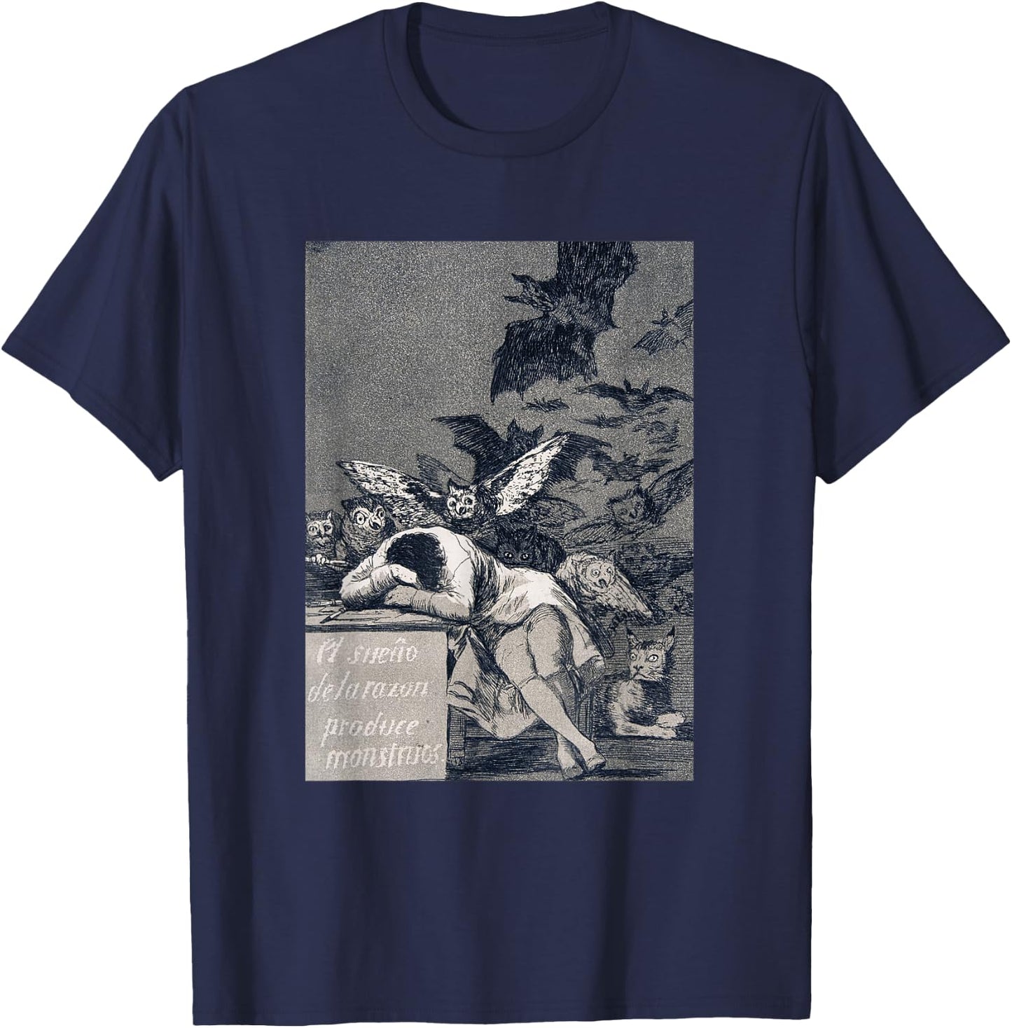 Francisco Goya - Der Schlaf der Vernunft bringt Monster hervor T-Shirt - T-Shirt | Navy
