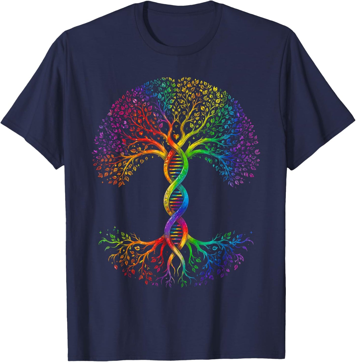 Rainbow Tree of Life LGBTQ Lesbian Gay Pride Flag Ally T-Shirt - T-Shirt | Navy