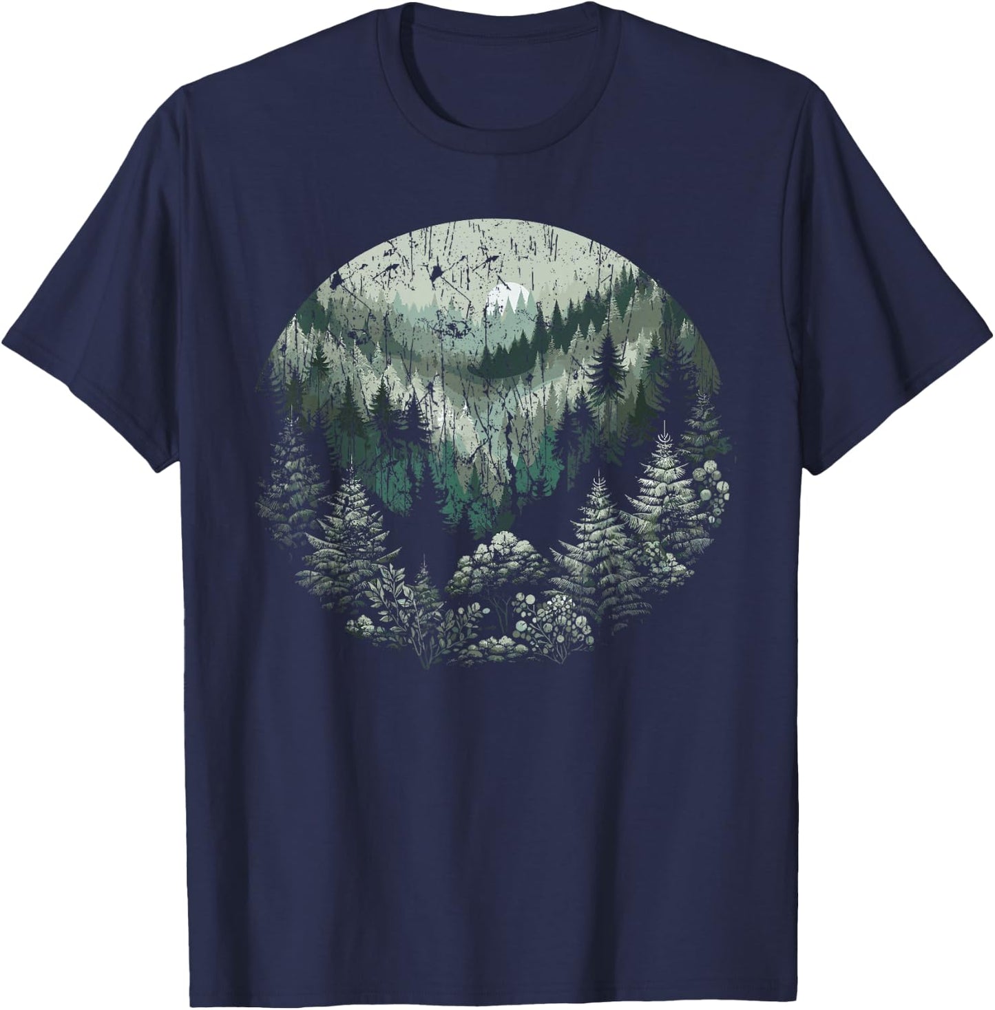 Nature Wildlife Trees Outdoor Forest T-Shirt - T-Shirt | Navy