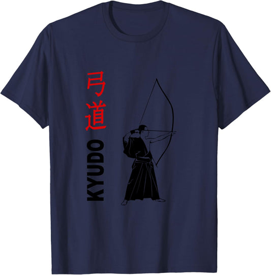 Kyudo - Japanese Archery , grey, S T-Shirt - T-Shirt | Navy