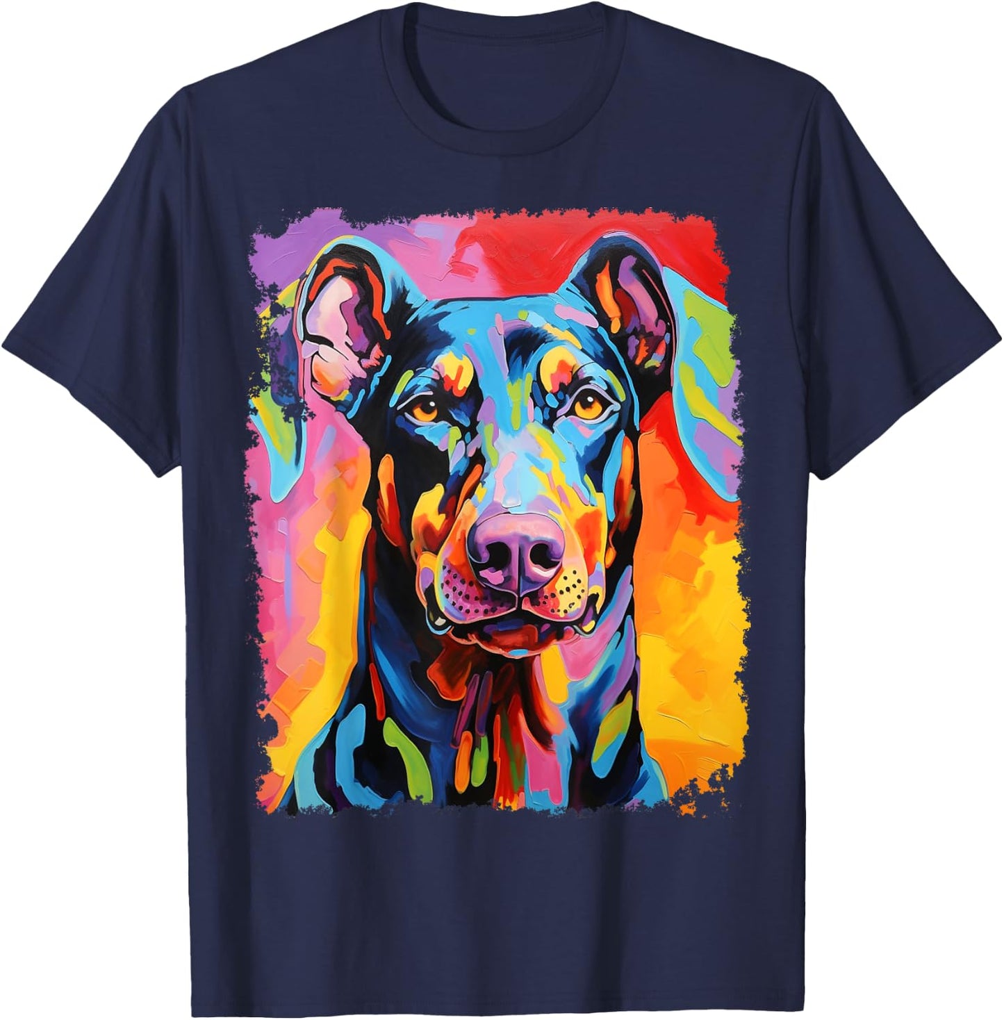 Pop Art Doberman T-Shirt - T-Shirt | Navy