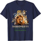African Serengeti National Park Animal Safari Tanzania , Black, S T-Shirt - T-Shirt | Navy