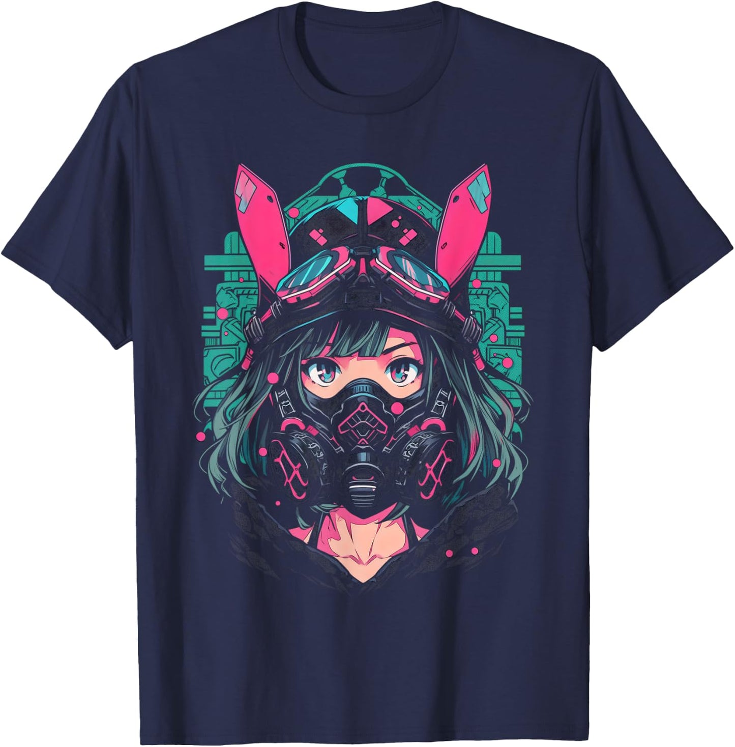 Anime Manga Cyberpunk Aesthetic Techwear Harajuku | Bunny T-Shirt - T-Shirt | Navy