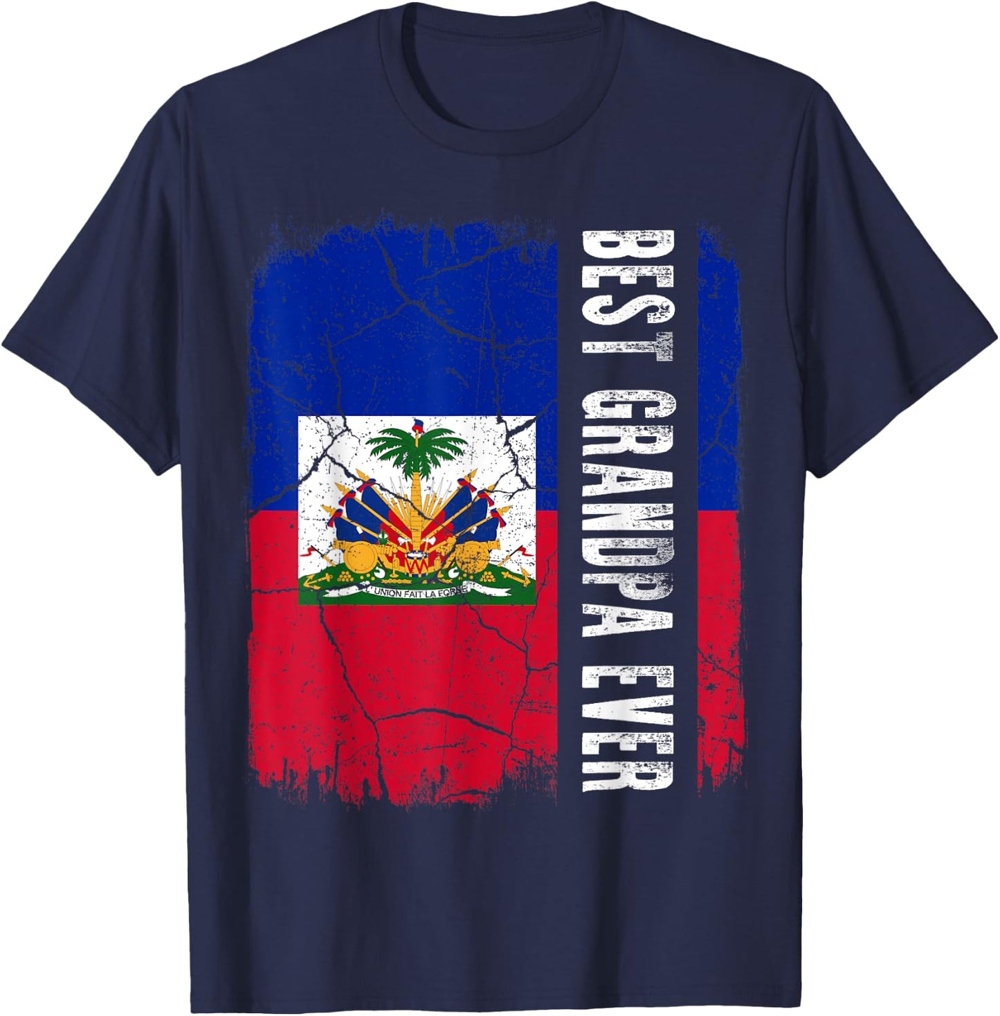 Best Haitian Grandpa Ever Haiti Grandpa Father's Day Gift T-Shirt - T-Shirt | Navy