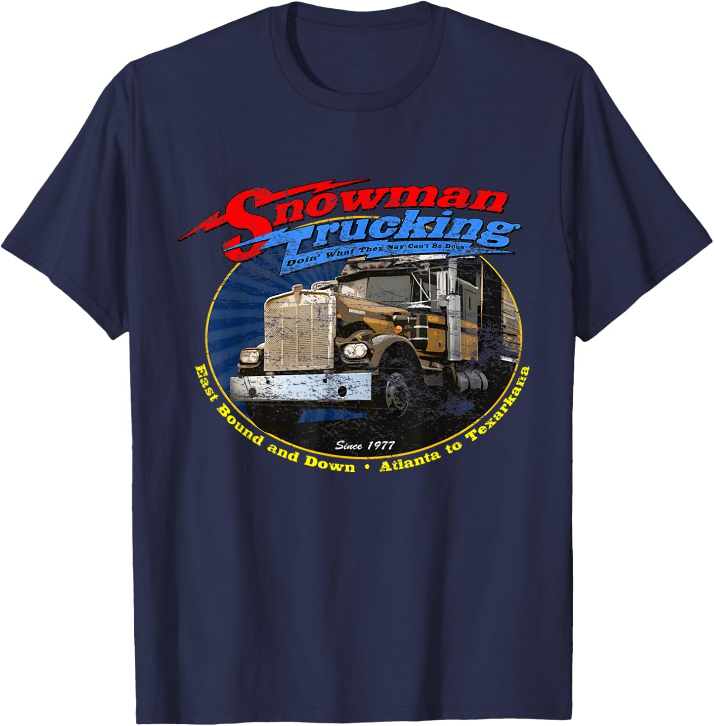 Huiibao Retro Snowman Trucking T-Shirt - T-Shirt | Navy