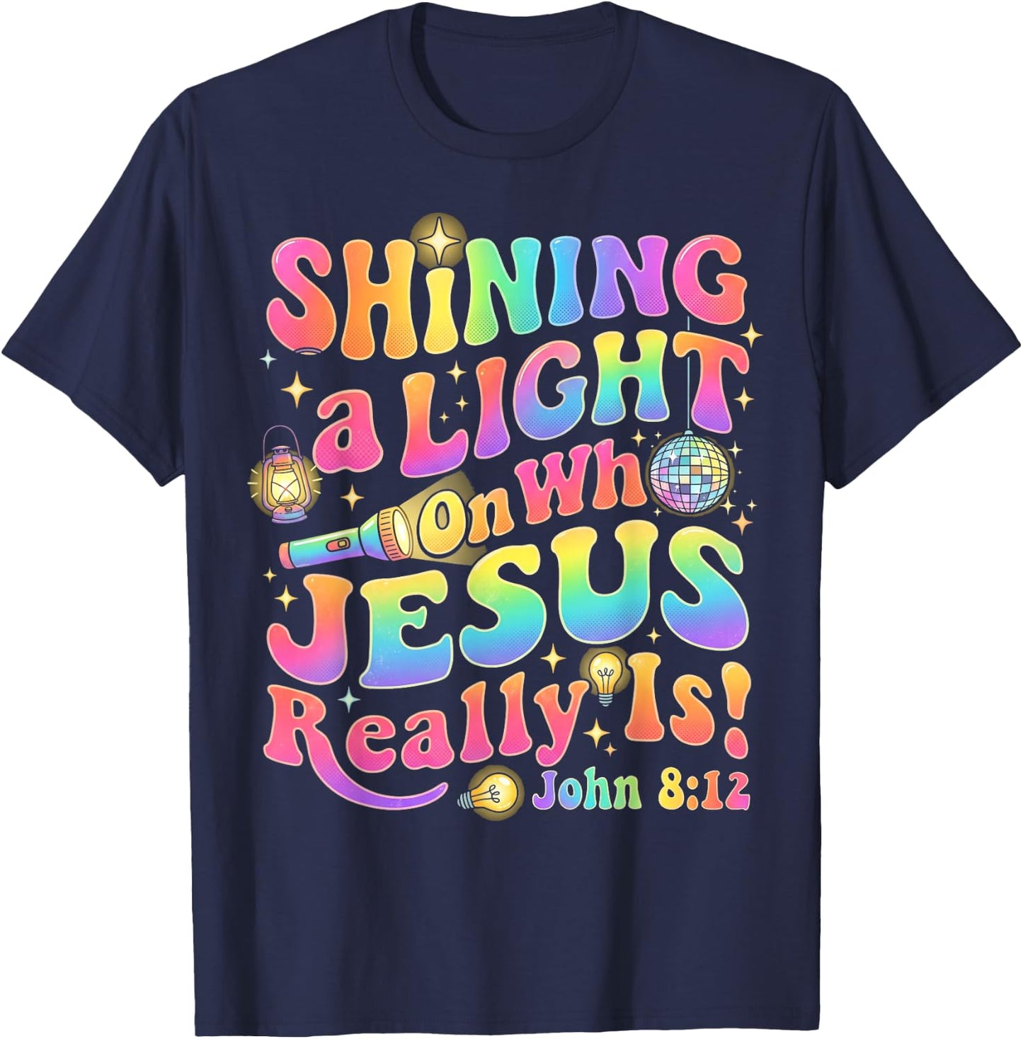Shining A Light On Who Jesus VBS2026 Vacation Bible School T-Shirt - T-Shirt | Navy