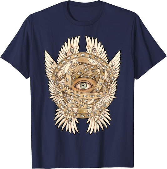 Ophanim Angel Seraphim Angelic Biblical Ezekiel T-Shirt - T-Shirt | Navy