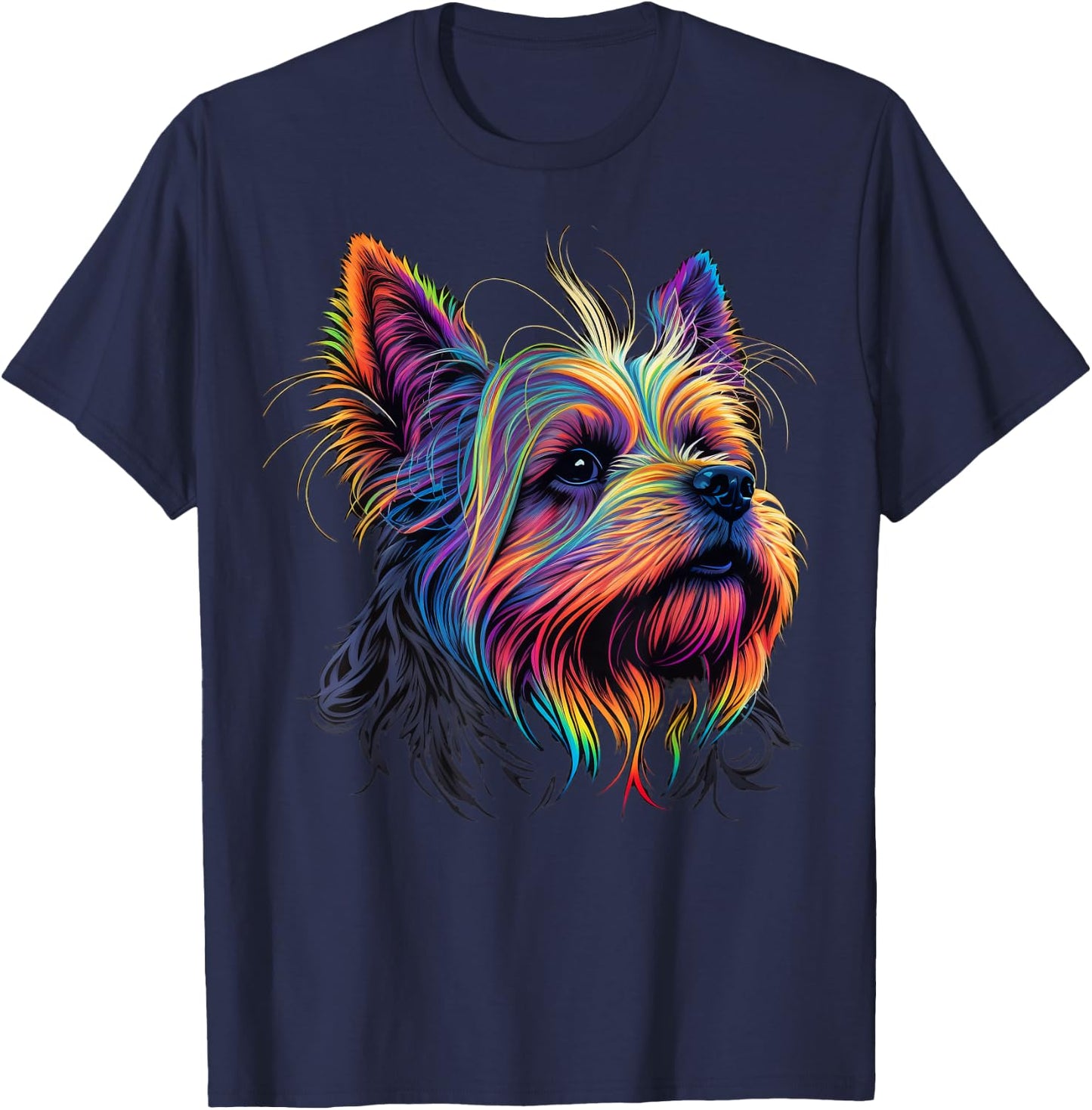 Cute Yorkshire Terrier Dog on Yorkshire Terrier Lover Men Women Kids T-Shirt - T-Shirt | Navy