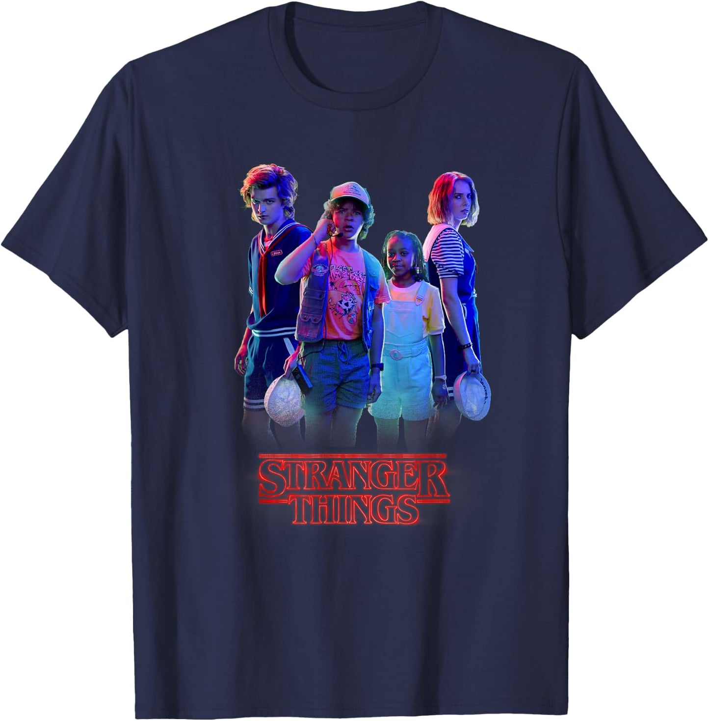 Stranger Things Vintage Steve & Robin Scoops Ahoy Babysitter T-Shirt - T-Shirt | Navy