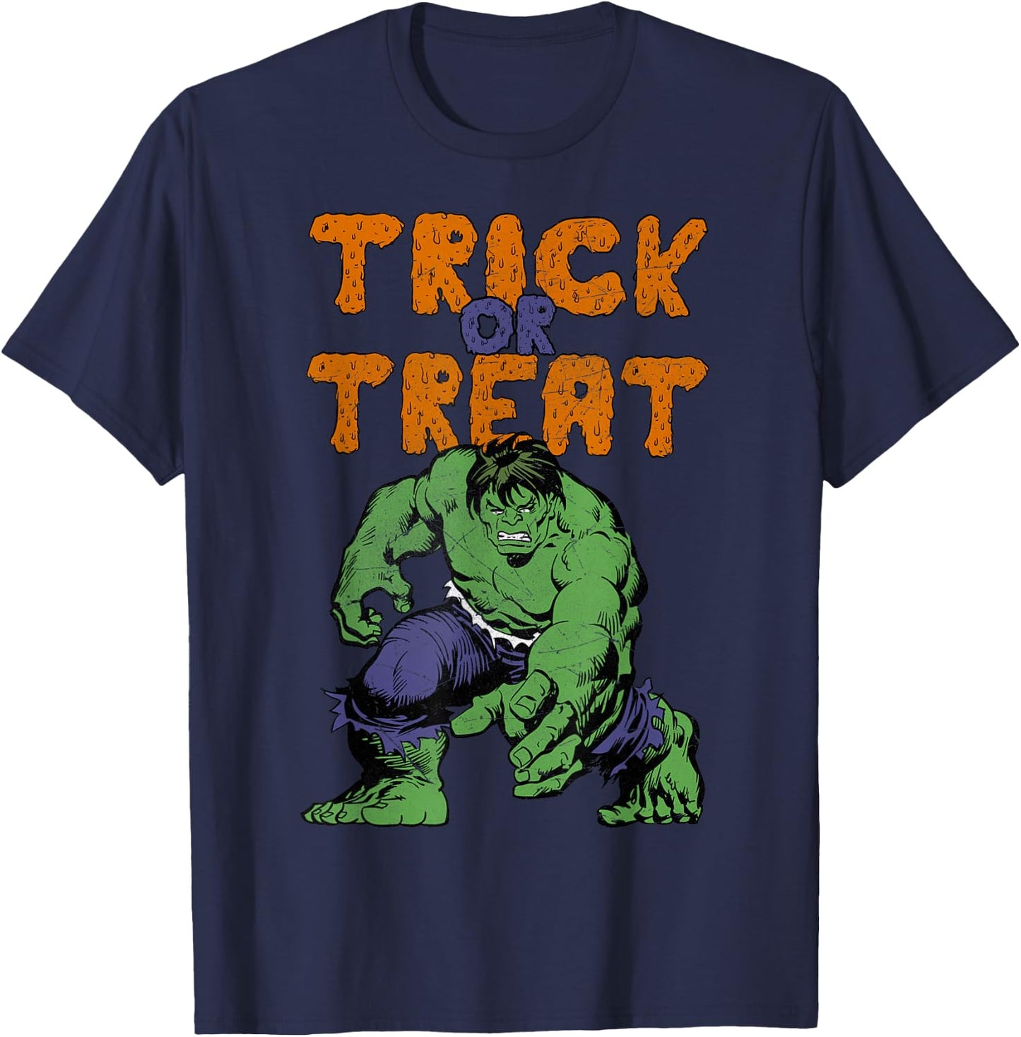Marvel Avengers The Hulk Trick Or Treat Halloween T-Shirt - T-Shirt | Navy