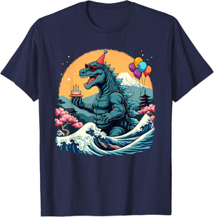 Kaiju Birthday Japan Monster Movie Bday Party Decorations T-Shirt - T-Shirt | Navy