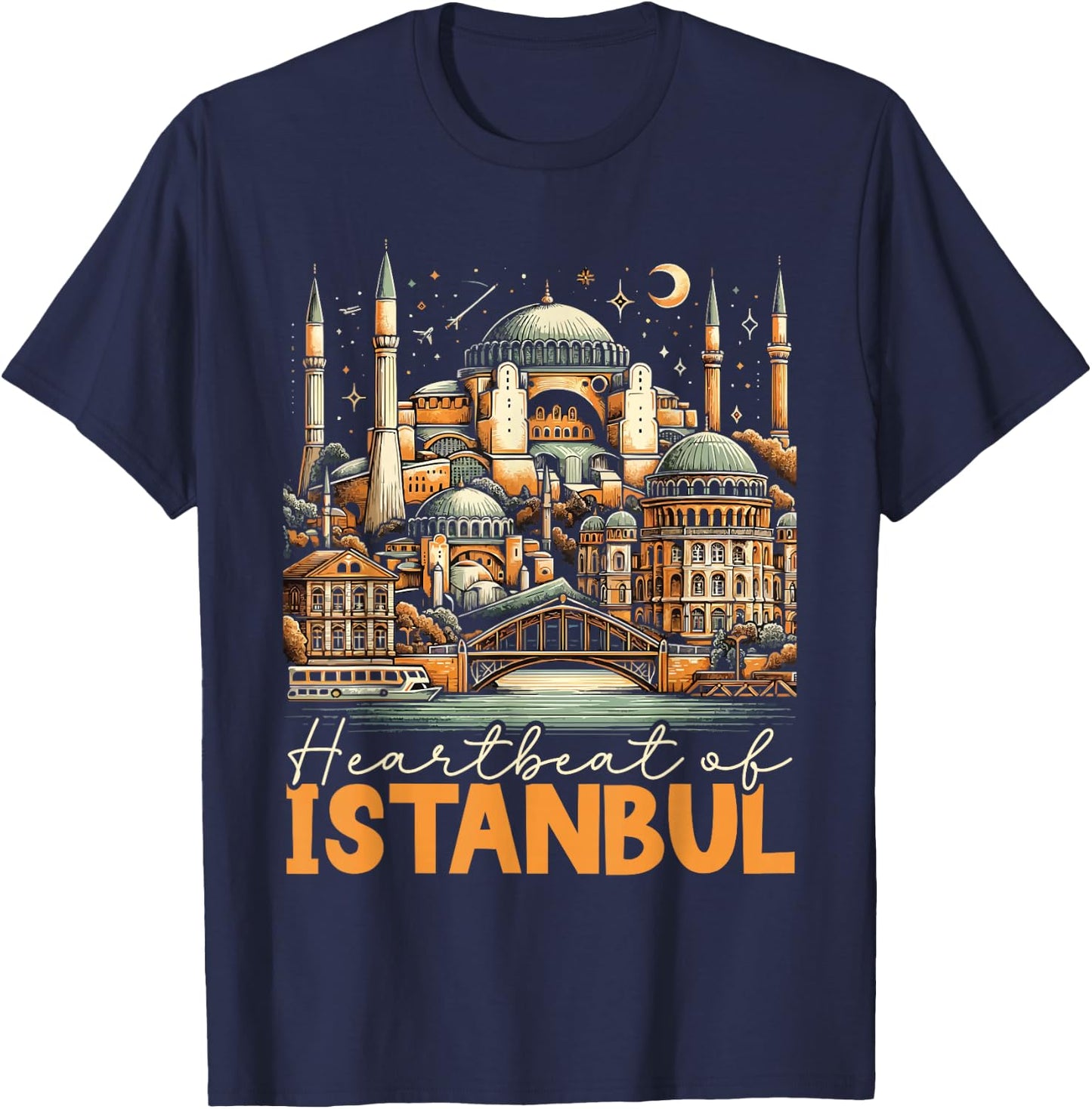 Istanbul Turkey Travel Vacation Turkish I Love Istanbul T-Shirt - T-Shirt | Navy