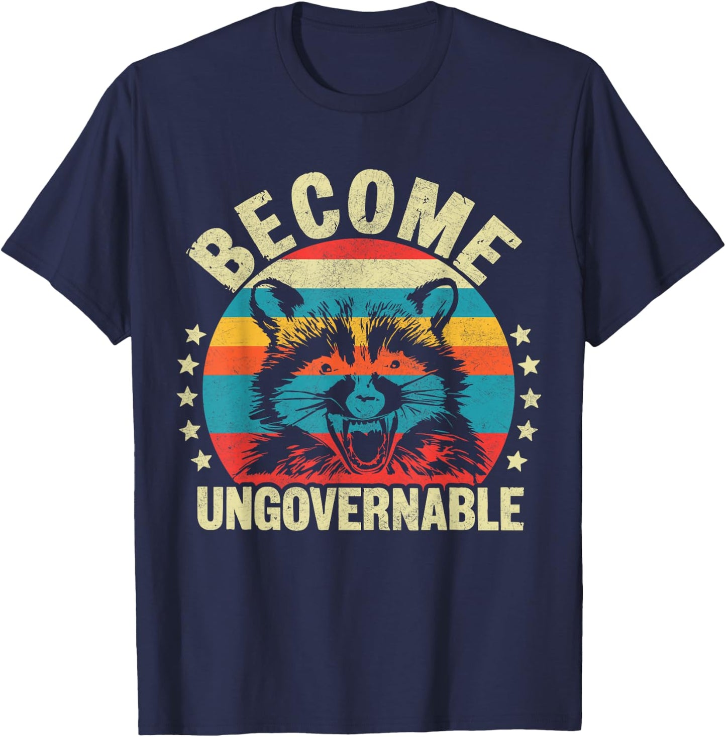 Raccoon Become Ungovernable T-Shirt - T-Shirt | Navy