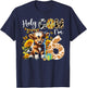 Holy Cow I’m 6 Years Old Dairy Cow Sunflowers 6th Birthday T-Shirt - T-Shirt | Navy