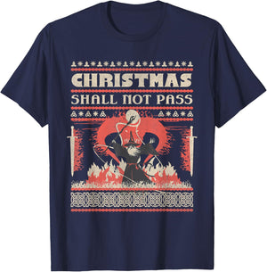 Funny Christmas Shall Not Pass My Ugly X-Mas Sweater Costume T-Shirt - T-Shirt | Navy