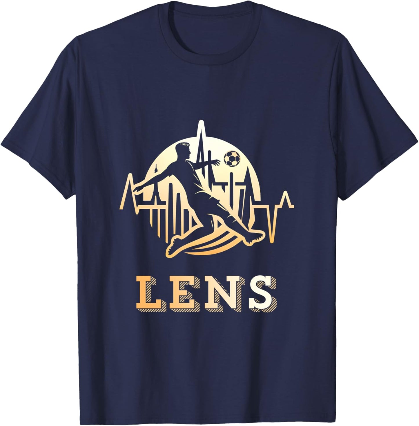 Lensois Football Lens Supporter Gift, Black, S T-Shirt - T-Shirt | Navy