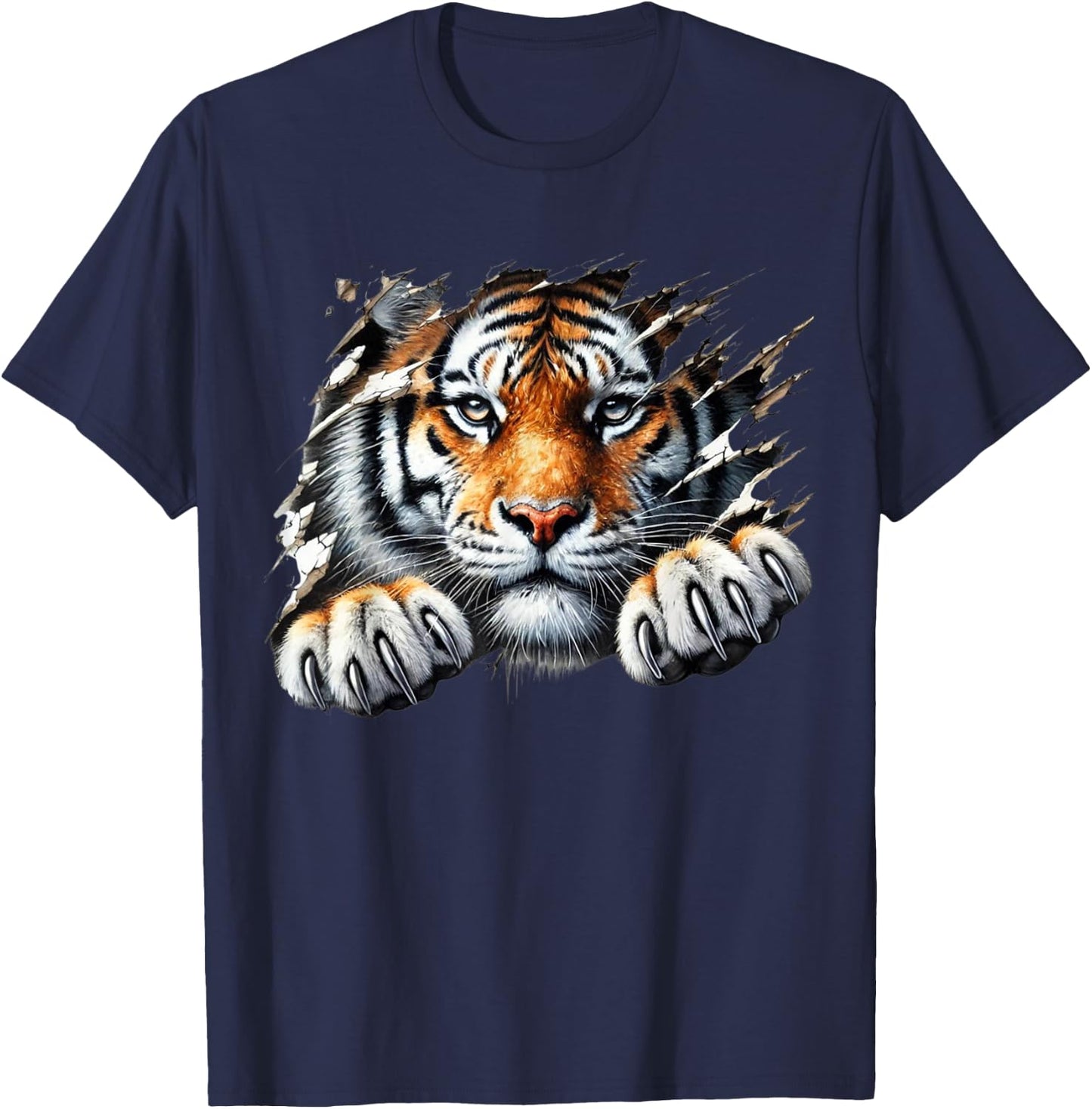 Retro Spirit Tiger Face Shirt Design Football Tiger Fan T-Shirt - T-Shirt | Navy