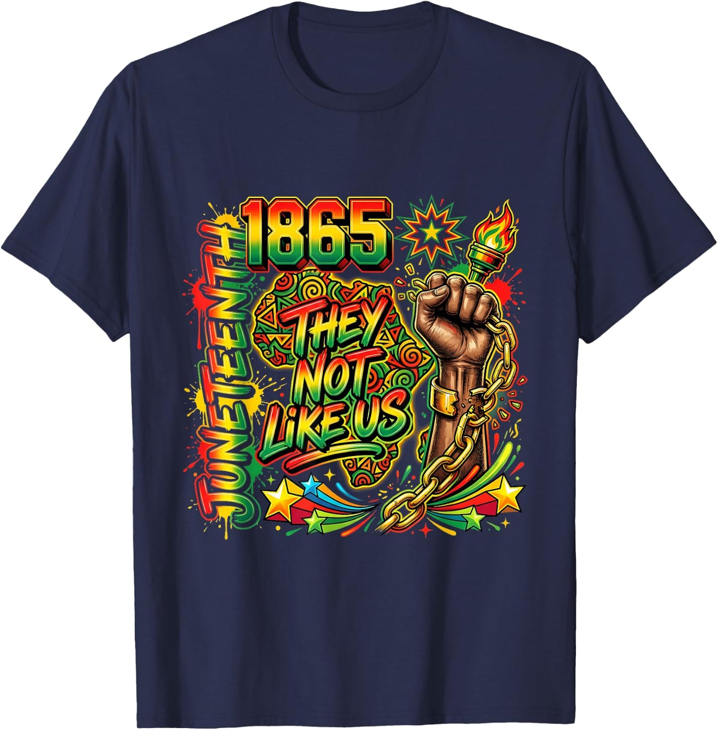 Freedom Day 1865 Black Excellence History Melanin Pride T-Shirt - T-Shirt | Navy
