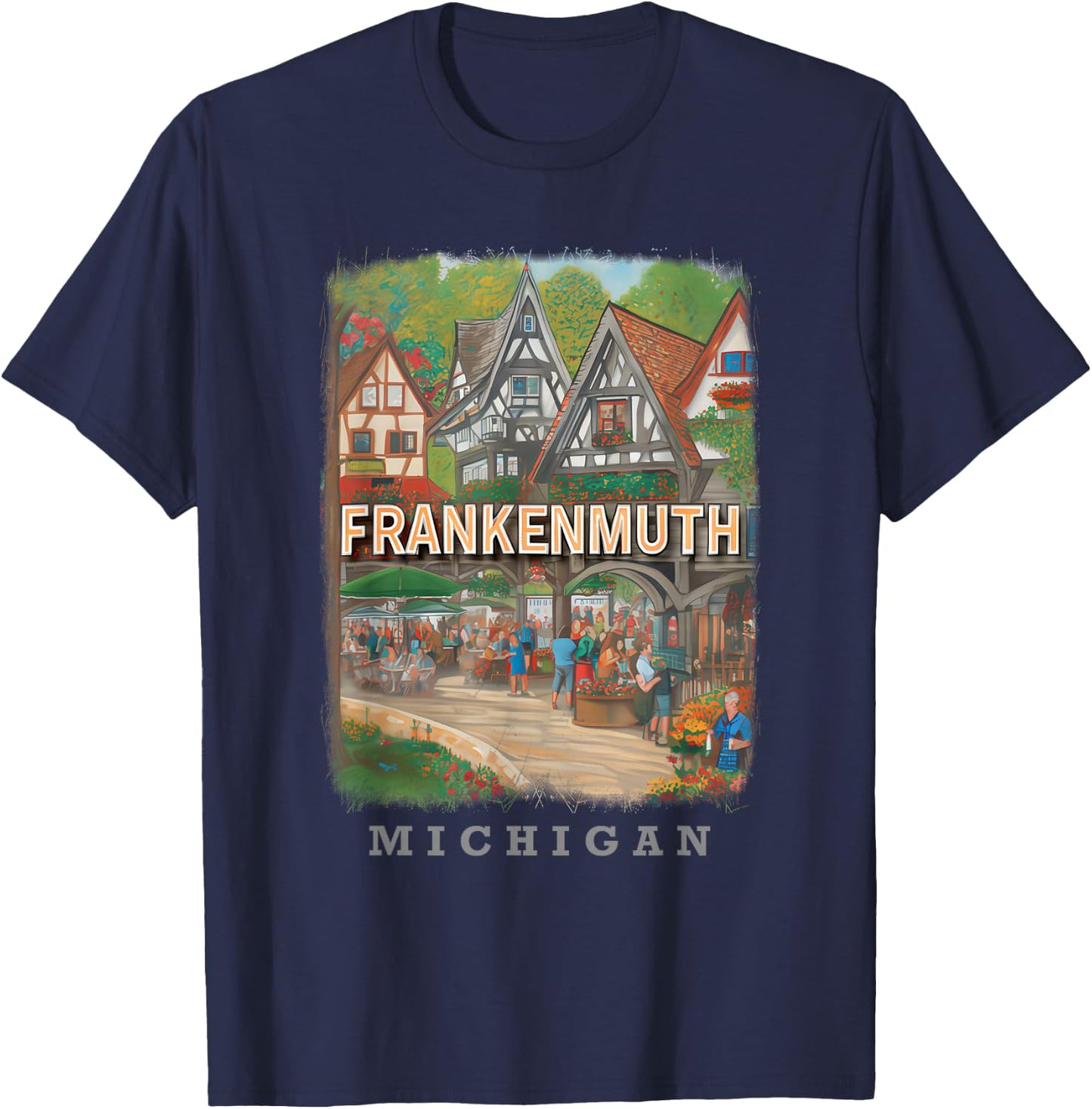 Frankenmuth Michigan MI Bavarian Charm SD630 T-Shirt - T-Shirt | Navy