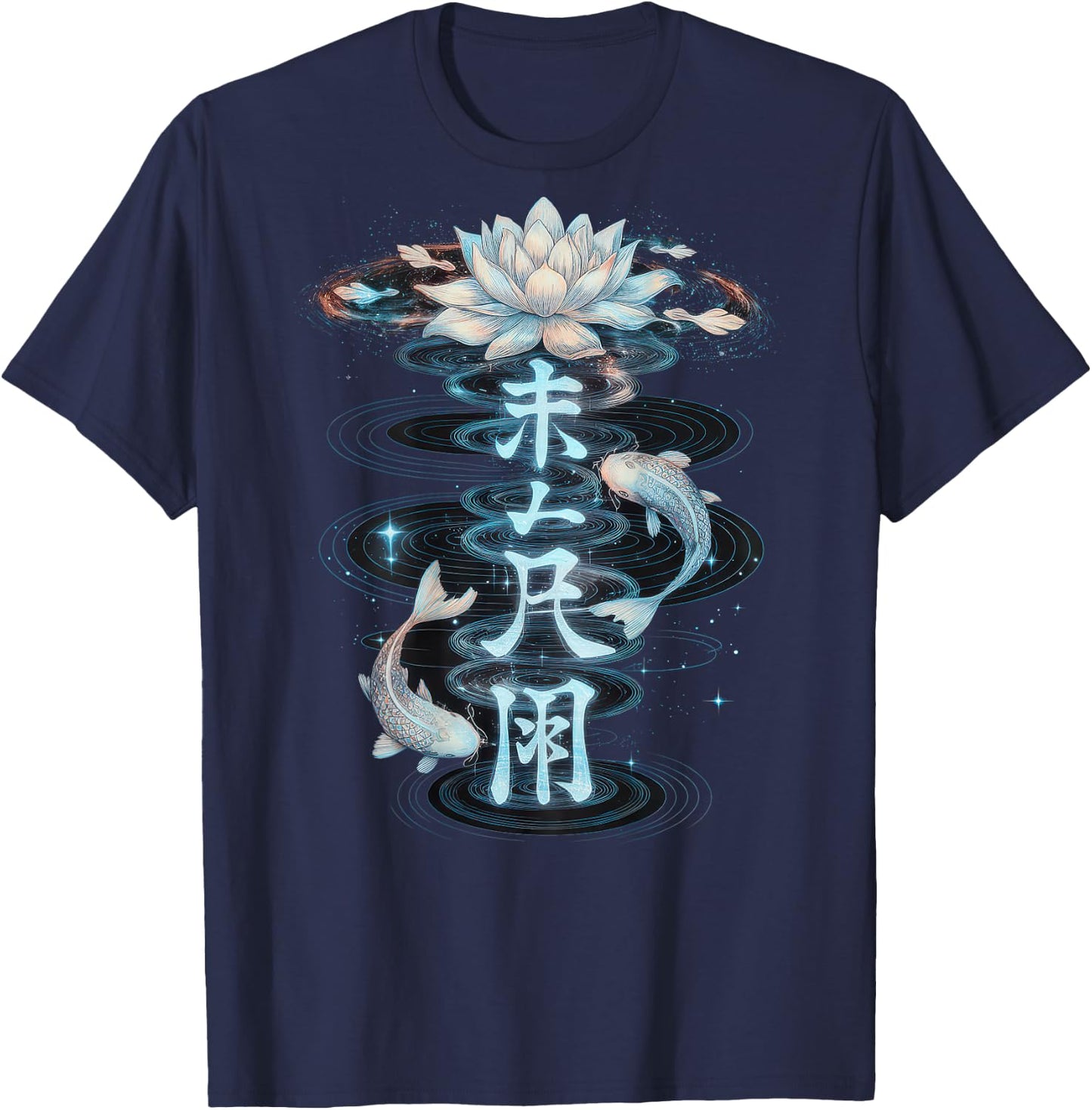 Japanese Aesthetic Streetwear Backprint Vaporwave Fashion , black T-Shirt - T-Shirt | Navy