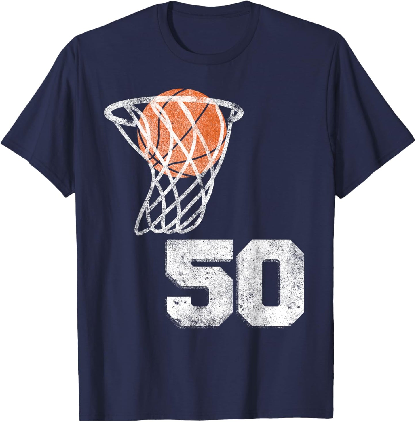 Vintage Basketball Jersey Number 50 Player Number T-Shirt - T-Shirt | Navy