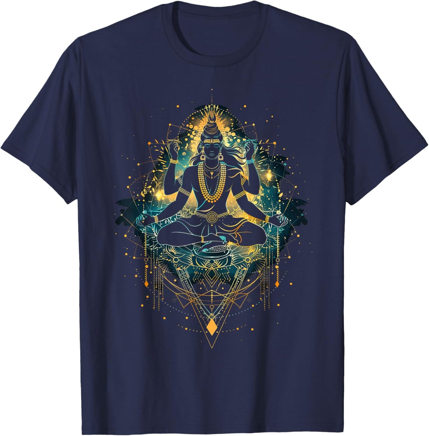 Shiva Spiritual Hindu God Tandava Dance Yoga Meditation , black T-Shirt - T-Shirt | Navy