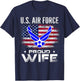 U.S Air Force Proud Wife with American Flag Gift Veteran T-Shirt - T-Shirt | Navy