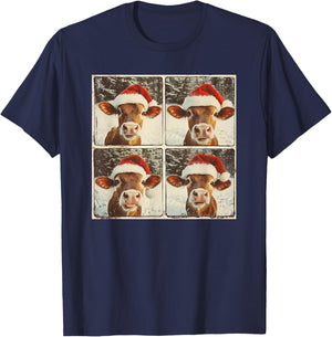Jersey Cow Christmas T-Shirt - T-Shirt | Navy