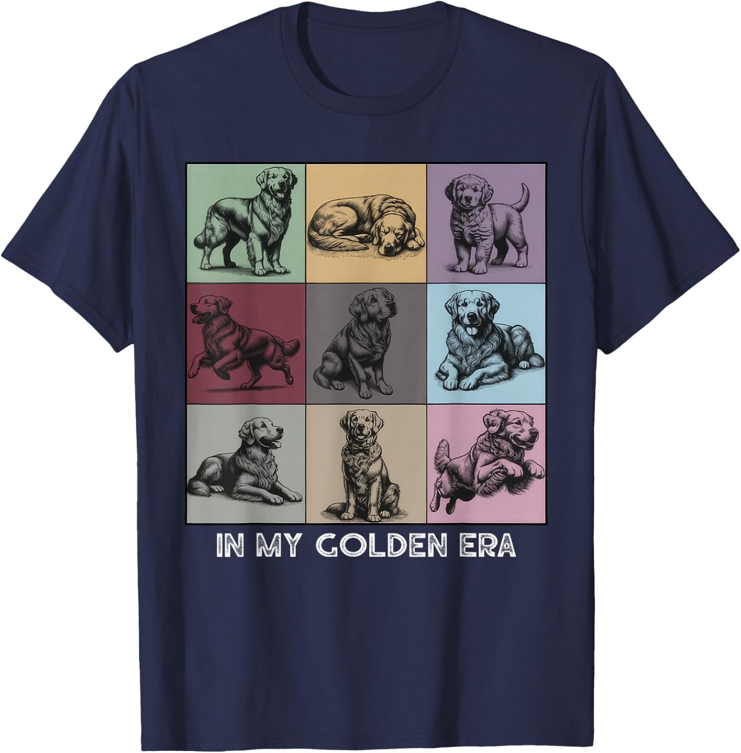 in My Golden Retriever 70s Era Funny Retriever Dog T-Shirt - T-Shirt | Navy