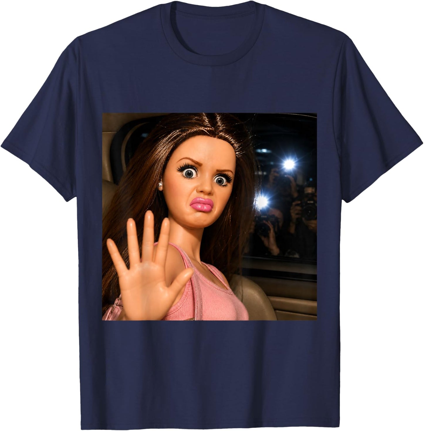 Funny Disgusting Girl face Meme Y2K Hilarious Sarcastic Gift T-Shirt - T-Shirt | Navy