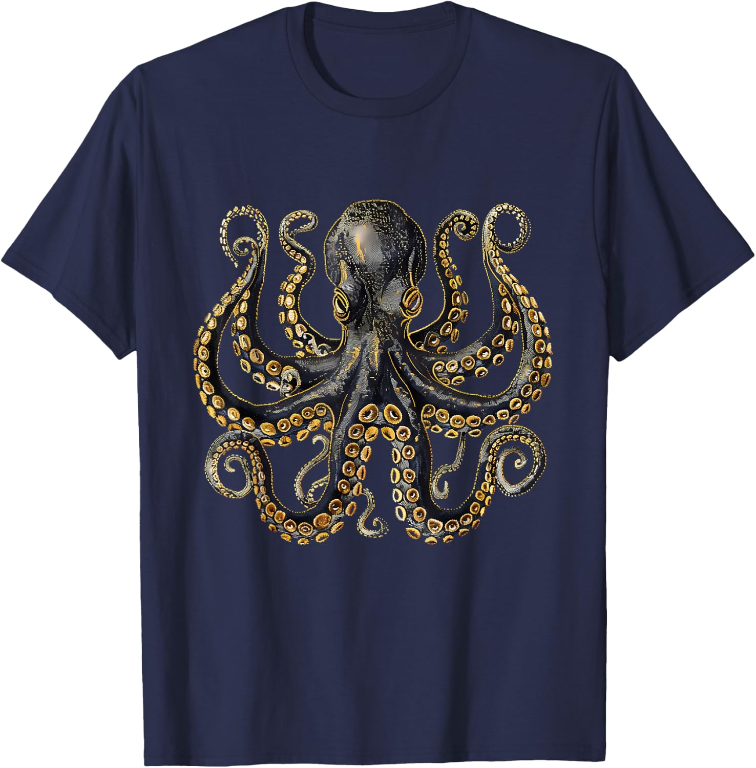 Kraken Cthulhu Motif Sea Creature Sea Ocean Octopus Artwork T-Shirt - T-Shirt | Navy