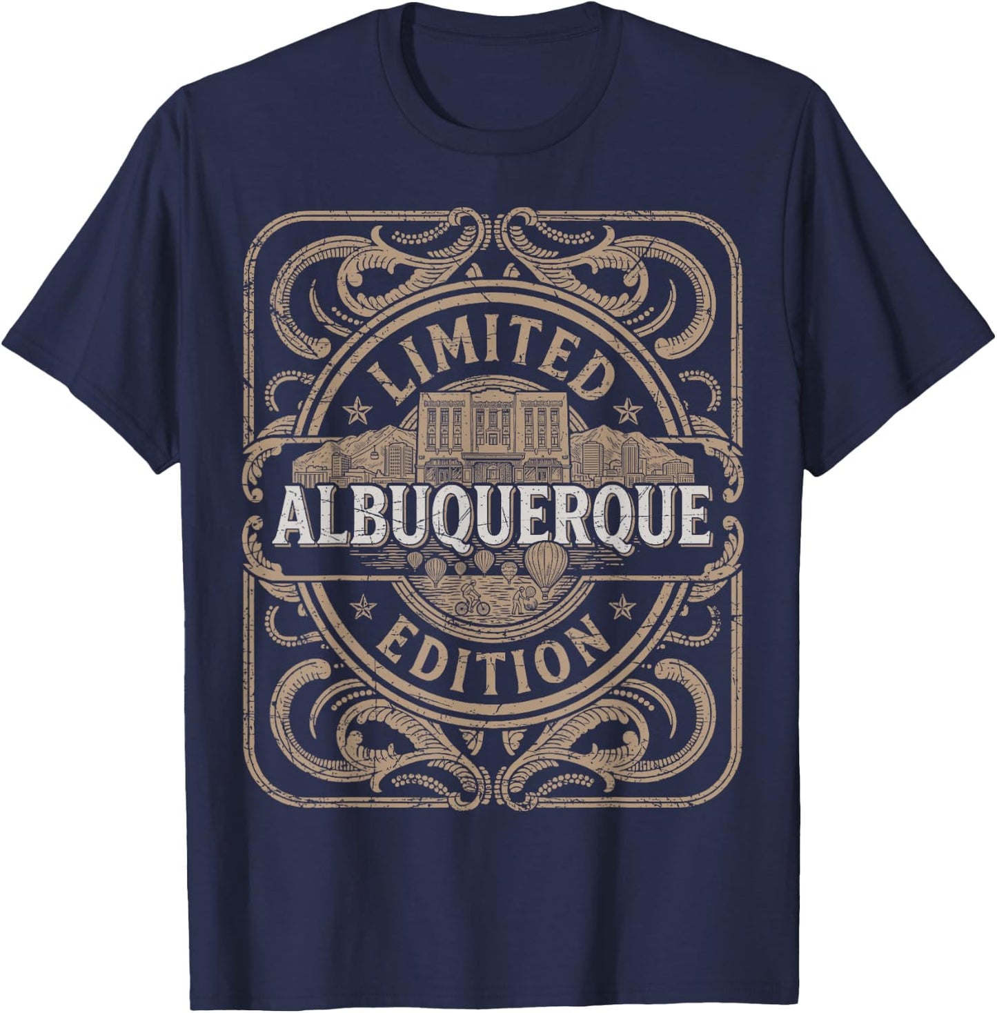 Albuquerque Vintage Albuquerque New Mexico T-Shirt - T-Shirt | Navy