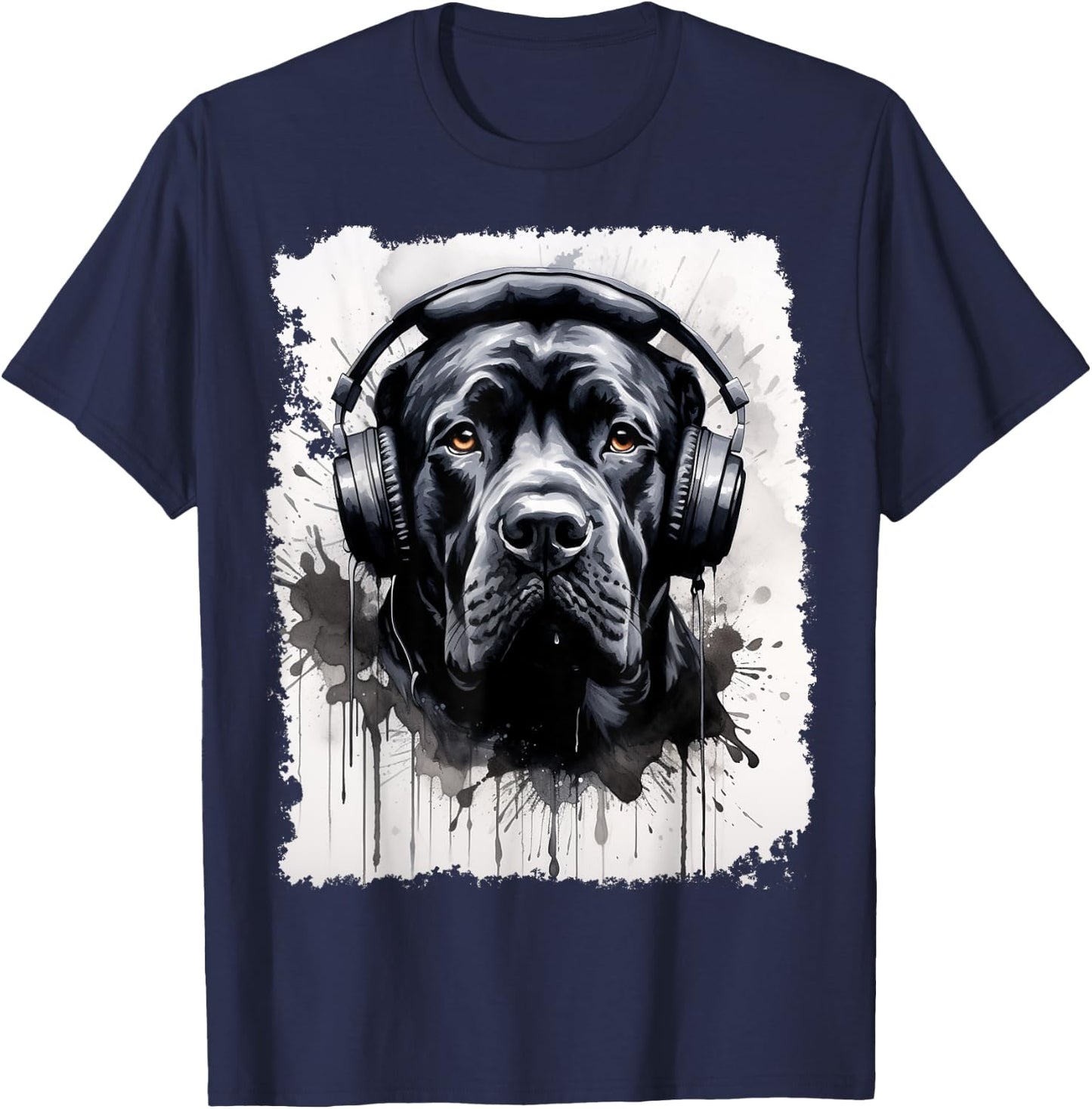 Pop Art Dog Cane Corso Music T-Shirt - T-Shirt | Navy