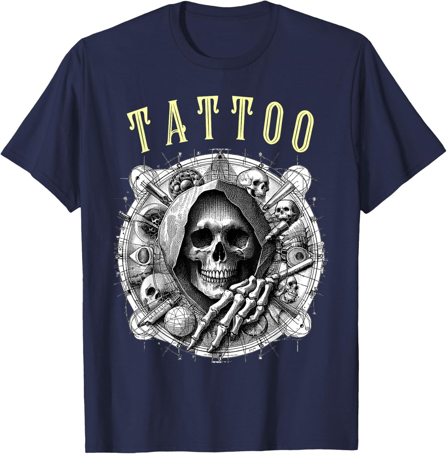 Tattoo Tattoo Skull Gift T-Shirt - T-Shirt | Navy