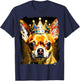 Pop Art Dog Chihuahua King Queen T-Shirt - T-Shirt | Navy