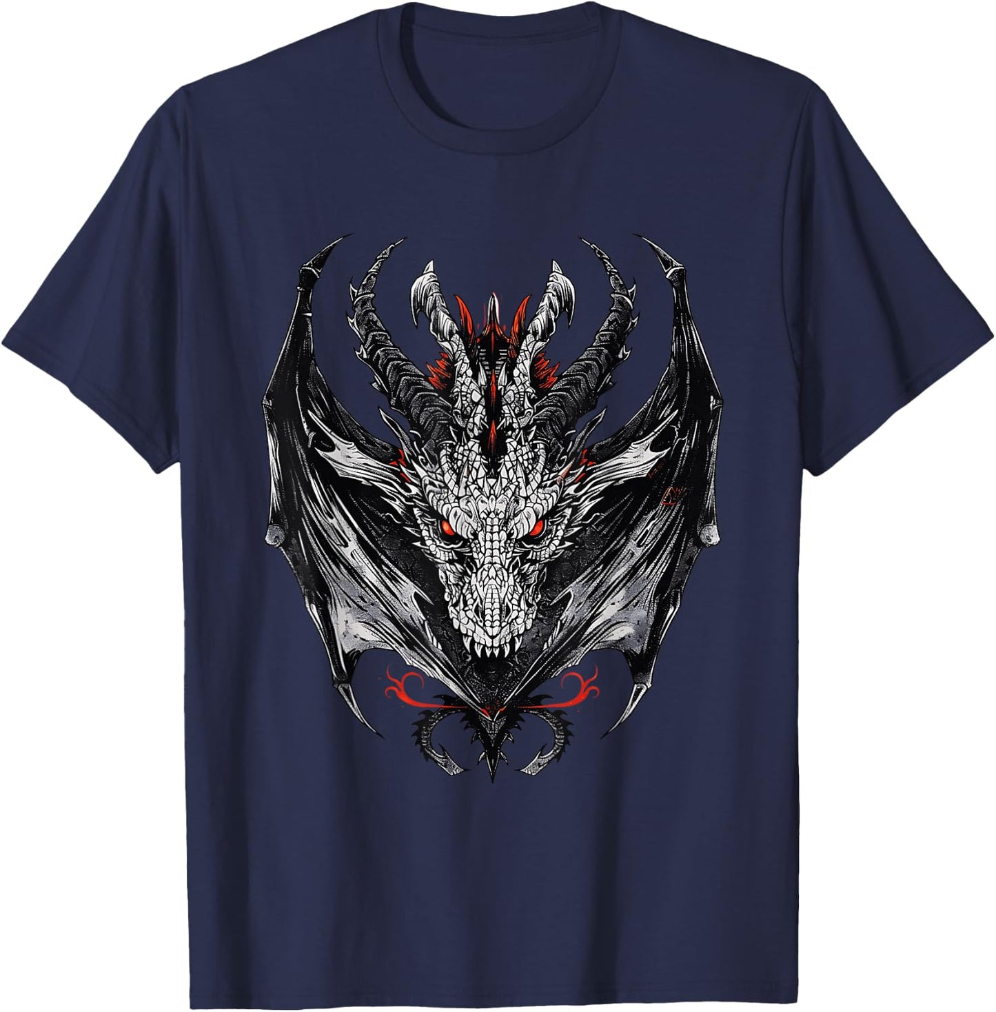 Dragon Head Fantasy Dragoncore Aesthetic T-Shirt - T-Shirt | Navy
