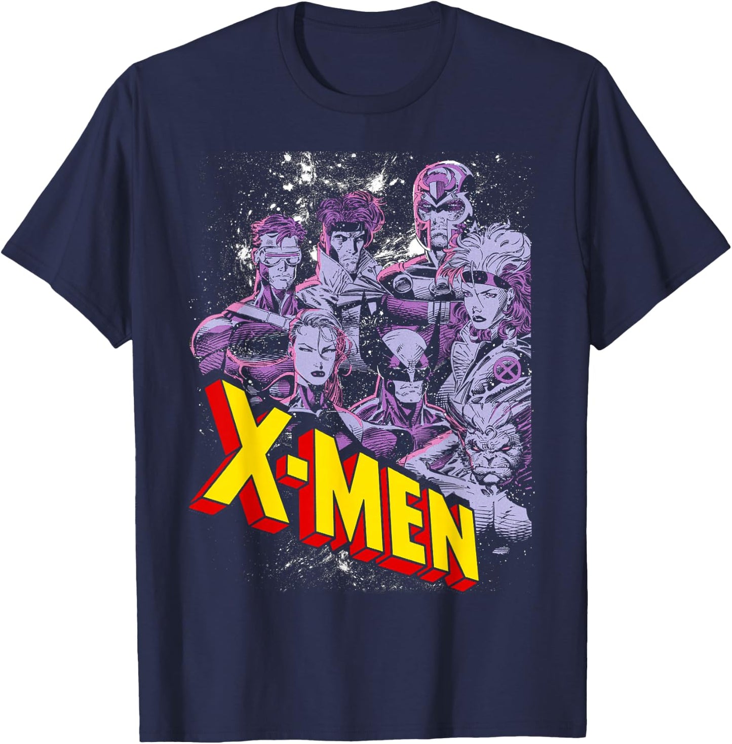 Marvel X-Men Vintage Team Retro Graphic T-Shirt - T-Shirt | Navy