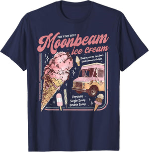 Moonbeam Ice Cream Truck Vintage Retro T-Shirt - T-Shirt | Navy