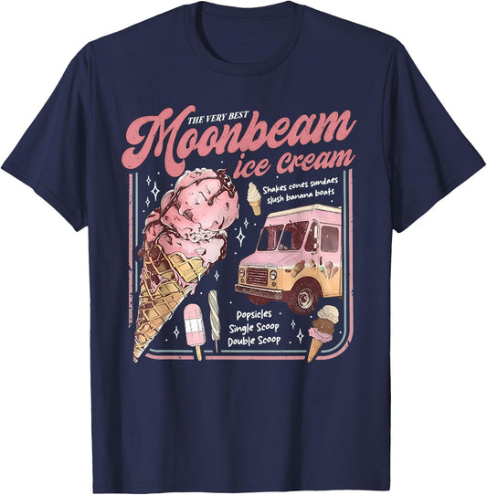 Moonbeam Ice Cream Truck Vintage Retro T-Shirt - T-Shirt | Navy